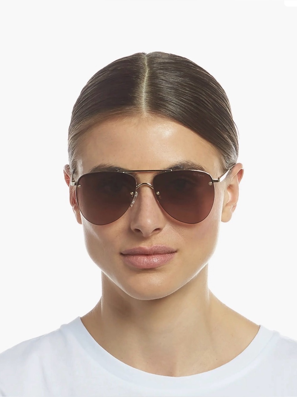 Le Specs The Prince 57mm Aviator Sunglasses Gold Brown Gradient